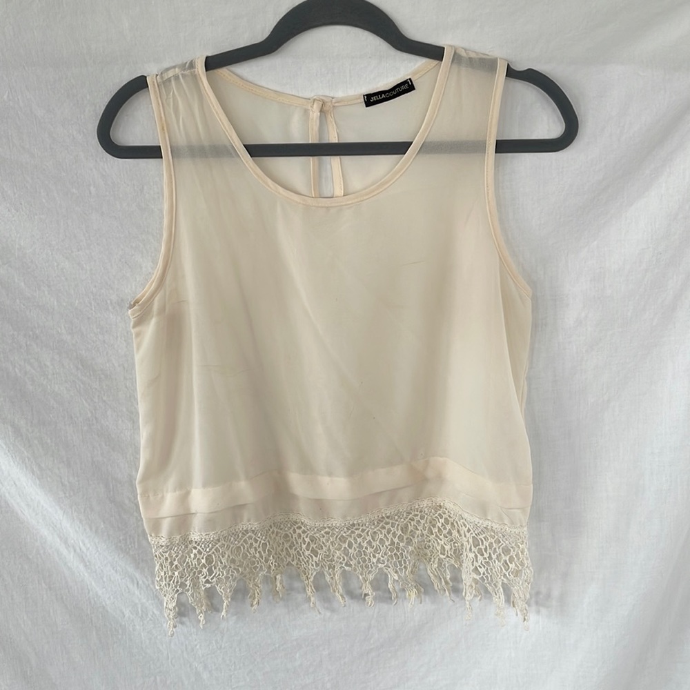 Jella Couture Crop Tank Top Size L